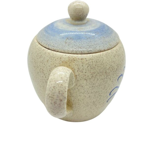 Sugar Bowl Retro Chic Arner’s White Blue Ceramic Sweet Little Kitchen Art Decor - Picture 4 of 15